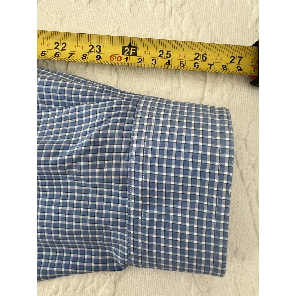Polo Ralph Lauren Shirt Mens XXL Blue White Gingham Cotton Button Down Pony